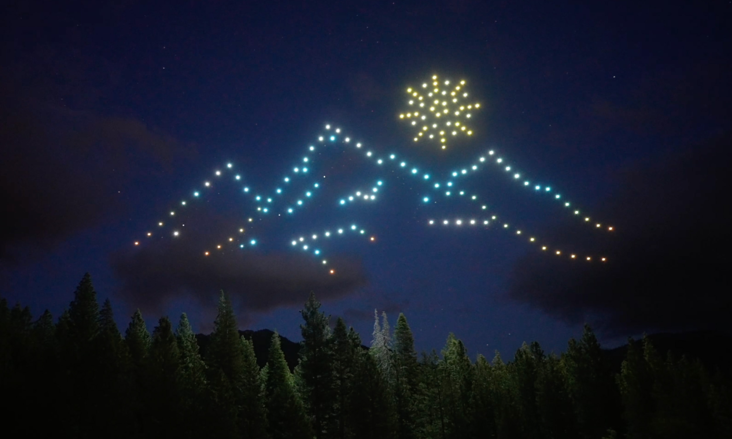 mountain and sun drones