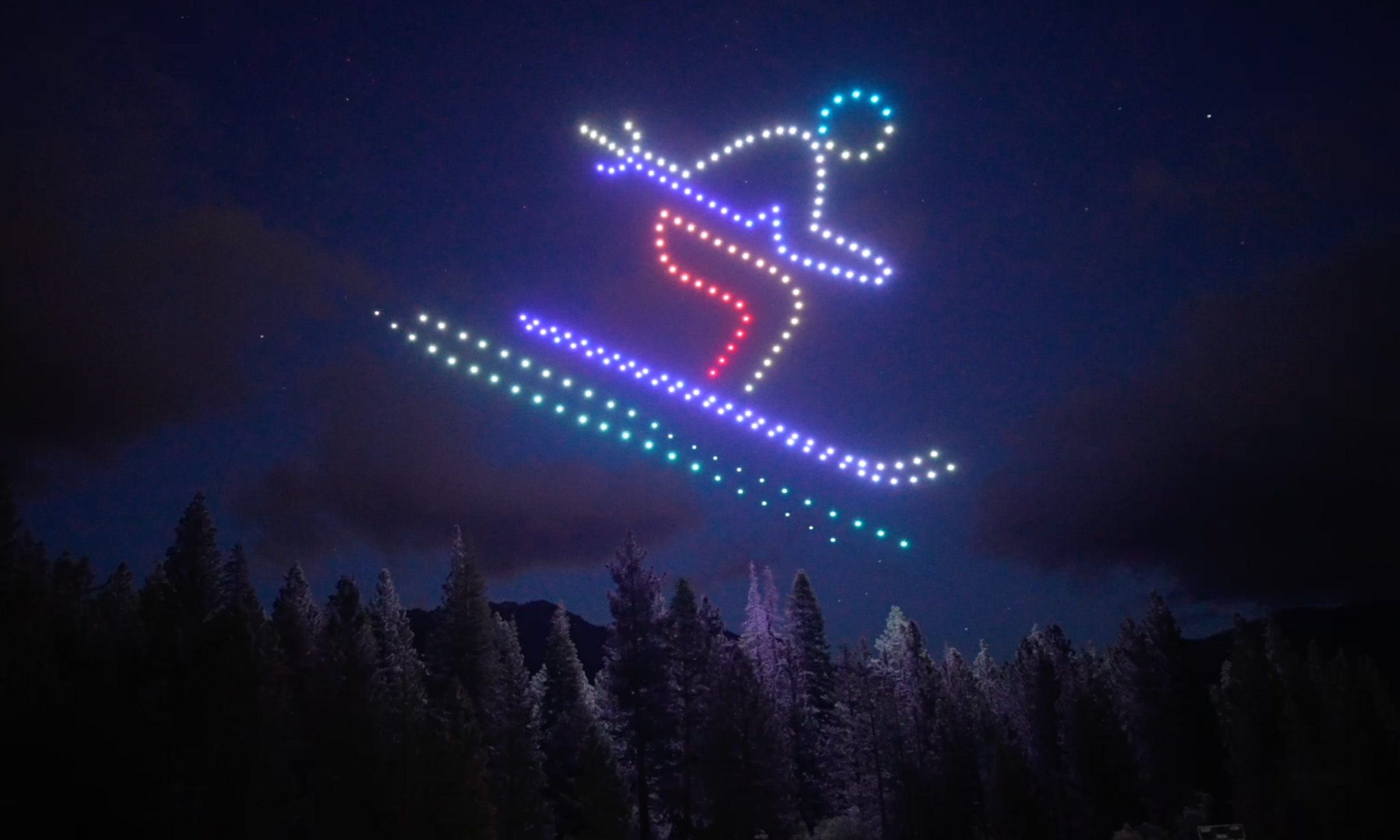 skier drone show