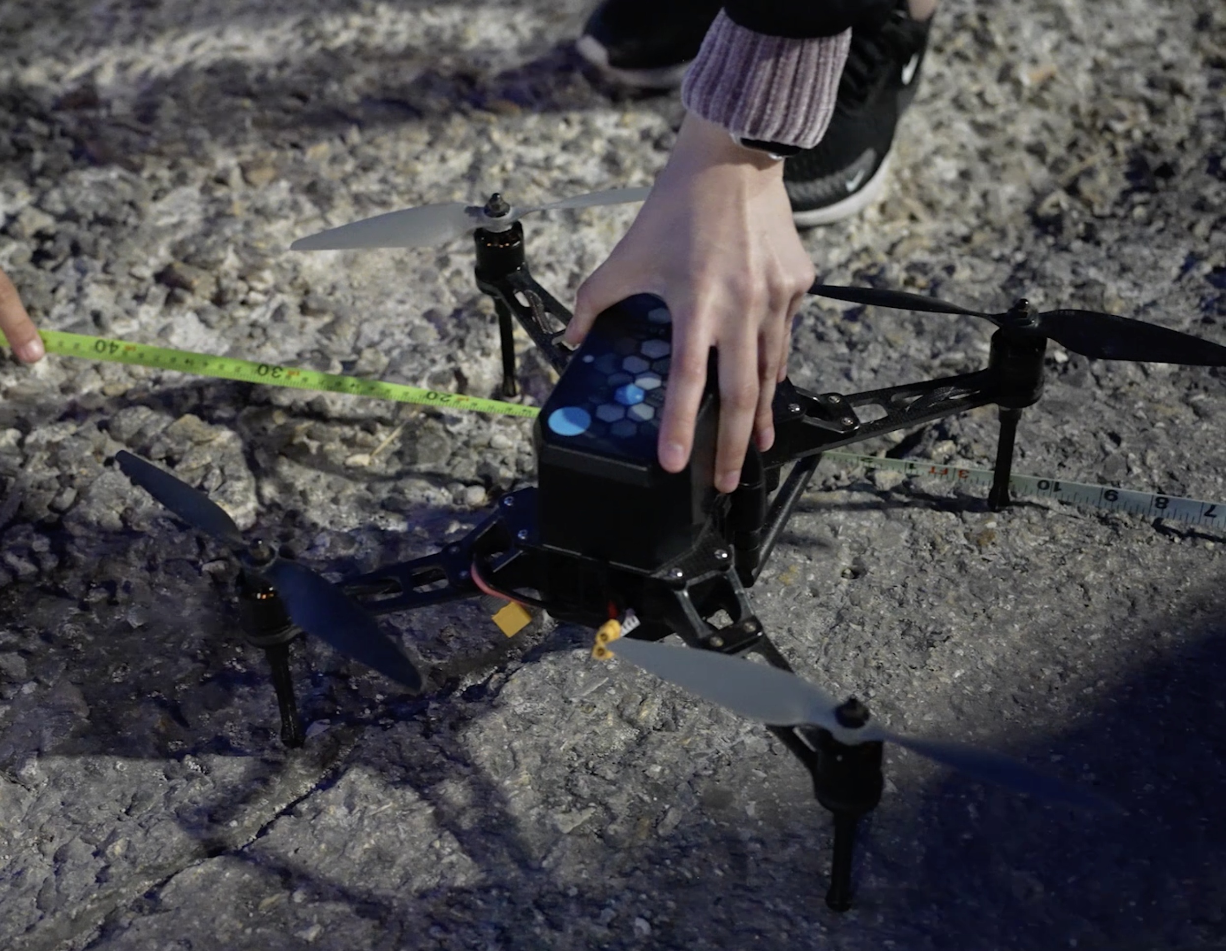 measuring drone to prep for drone light show